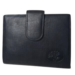 Buxton Heiress Double Cardex Wallet Black Leather-RFID Protected Kisslock Snap